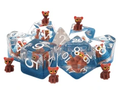 Old School 7 piece DnD RPG Dice Set: Here Kitty Kitty